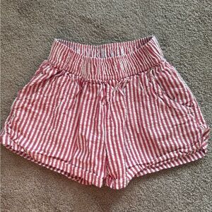 Art Class Red and White Striped High Waist Shorts